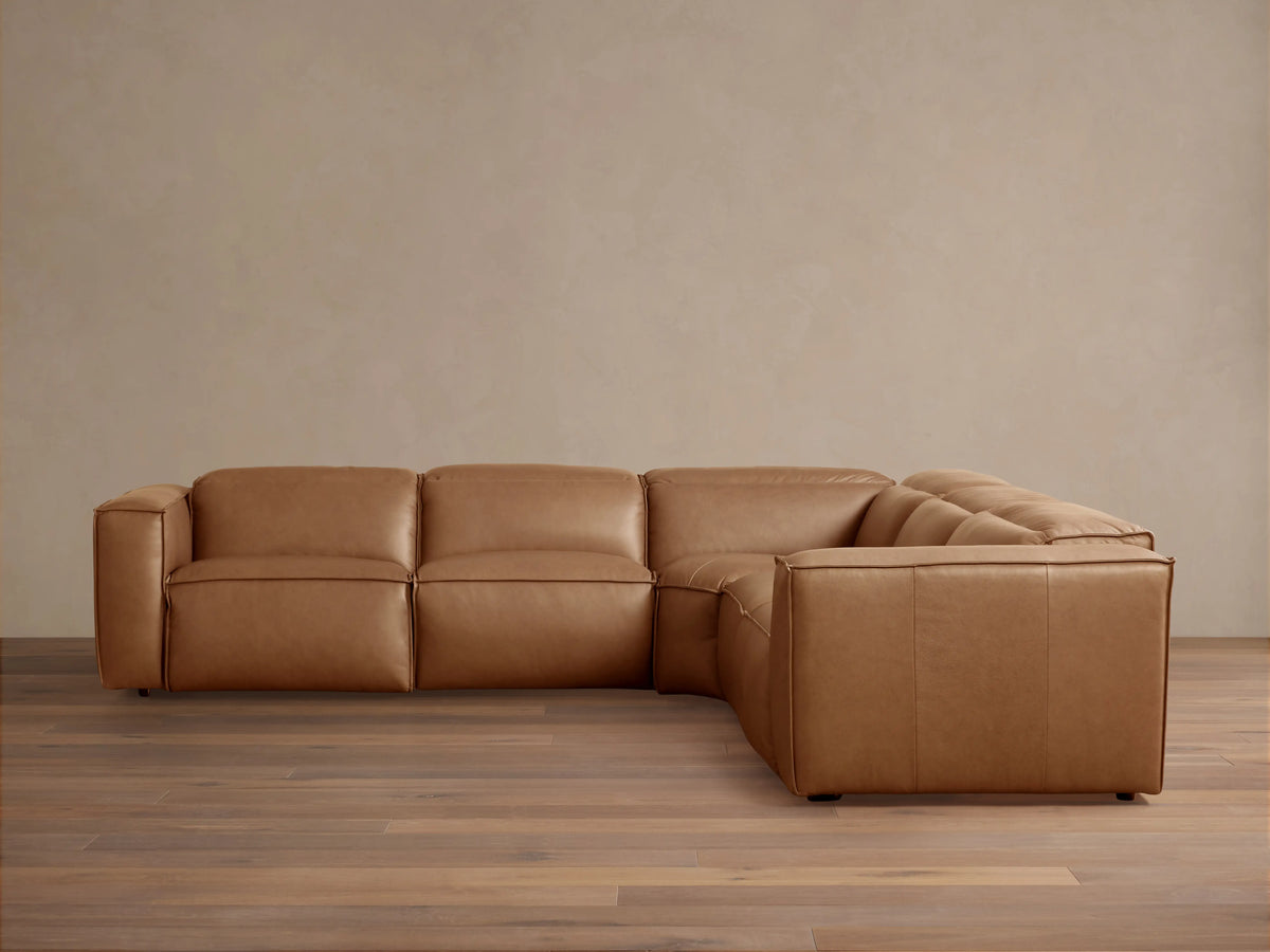 Coburn Leather Five-Piece Motion Corner Sectional
