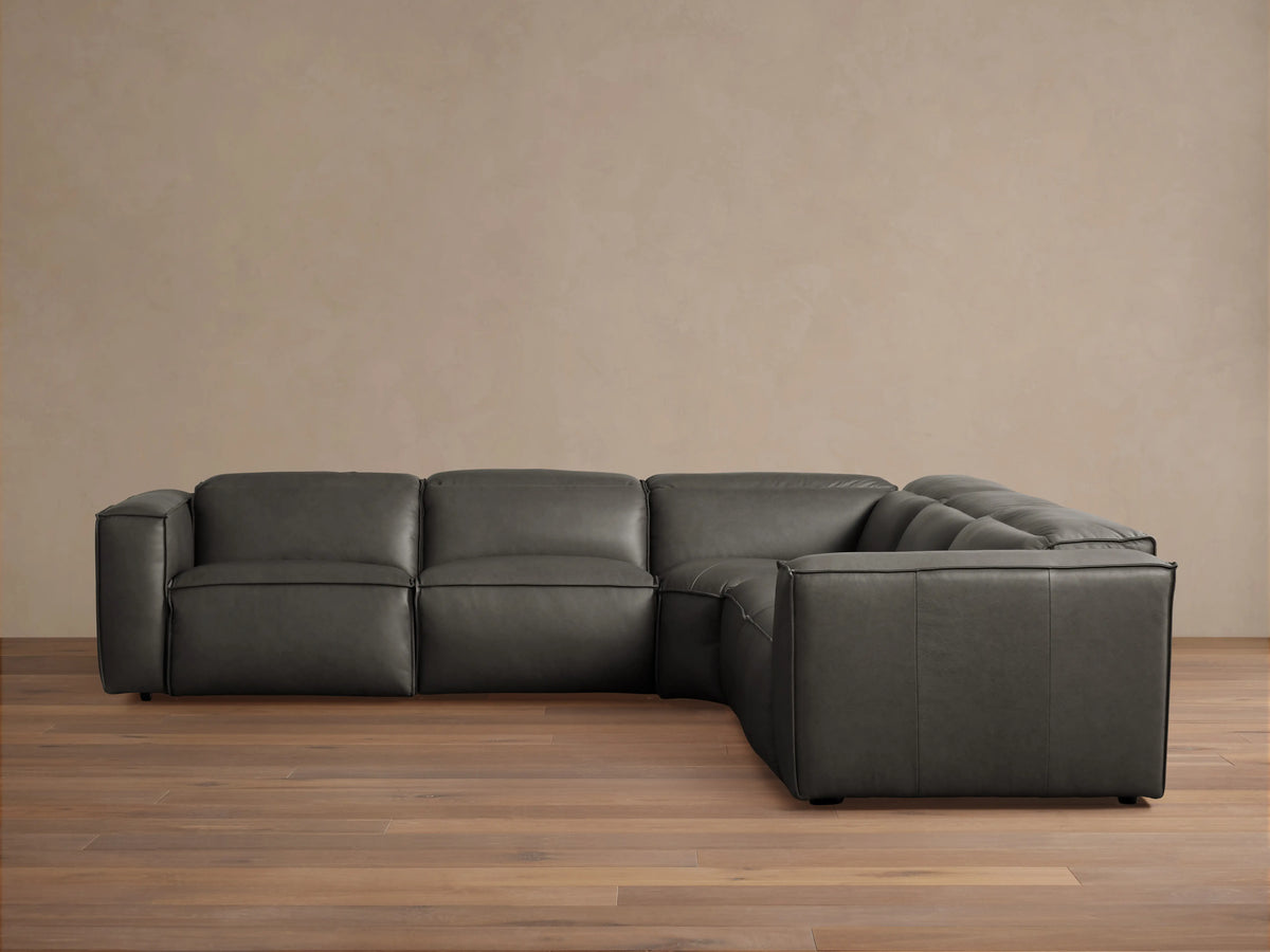 Coburn Leather Five-Piece Motion Corner Sectional