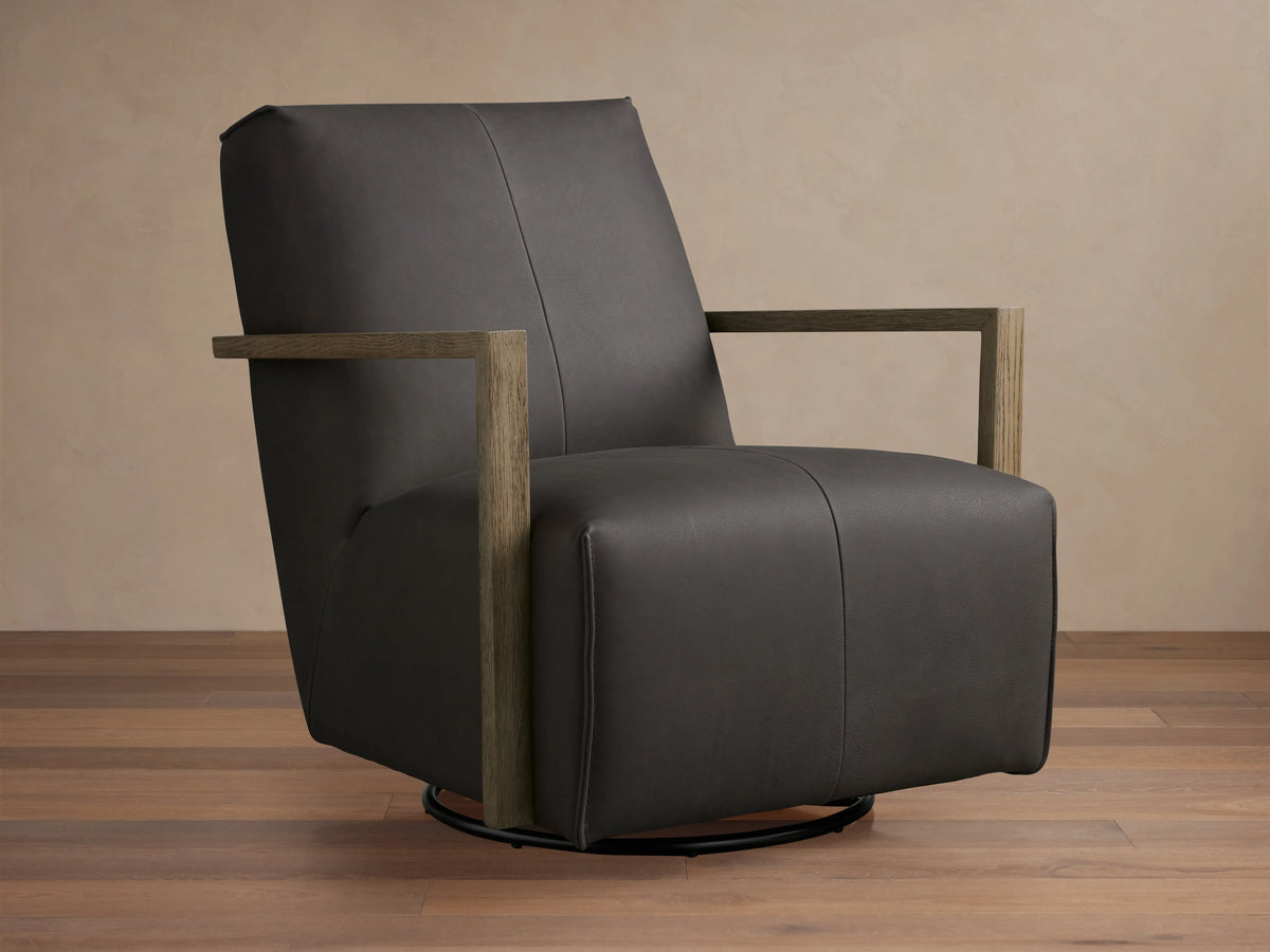 Walsh Leather Swivel Glider