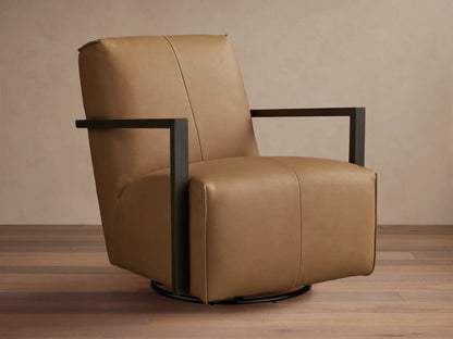 Walsh Leather Swivel Glider