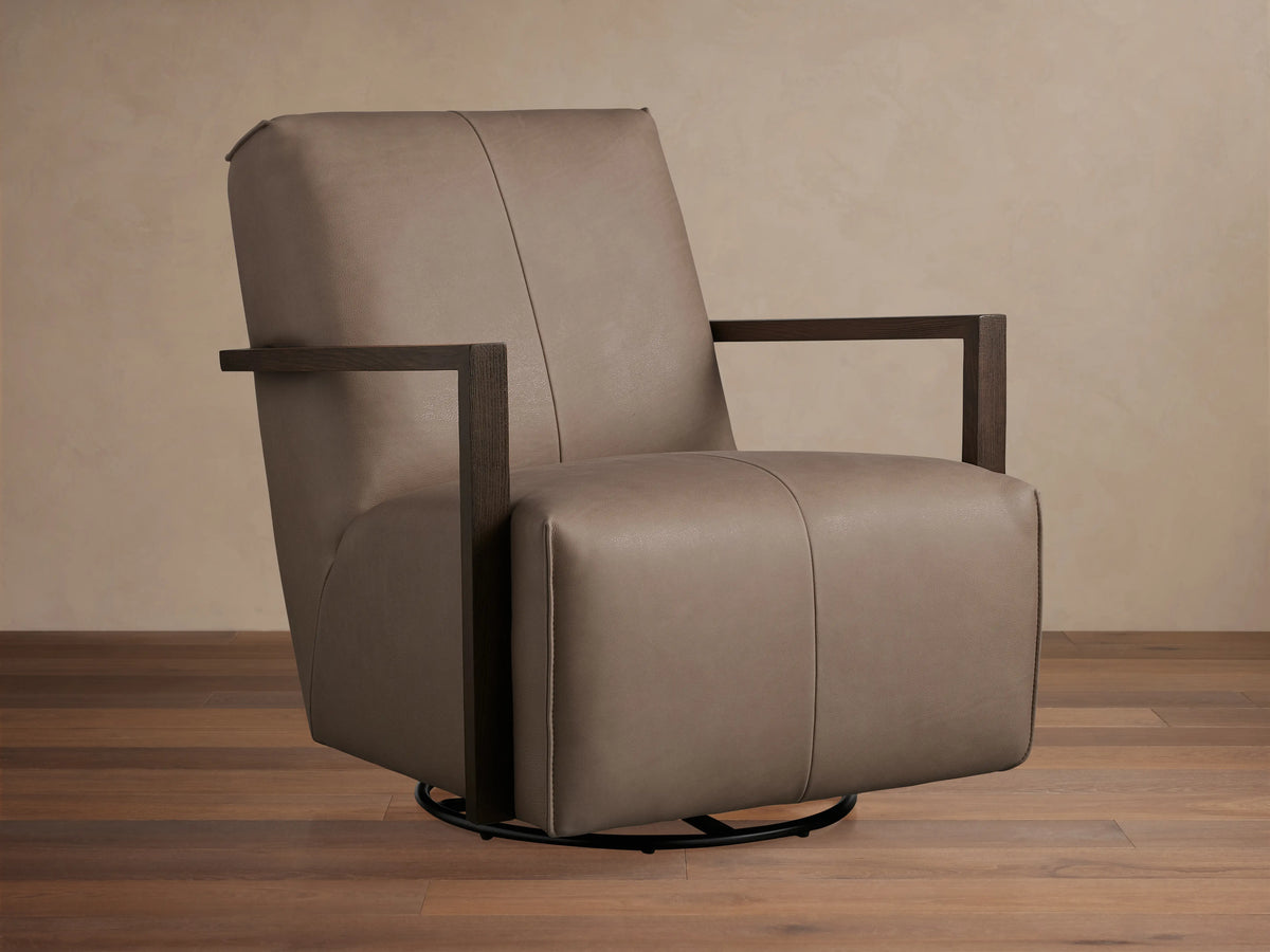 Walsh Leather Swivel Glider