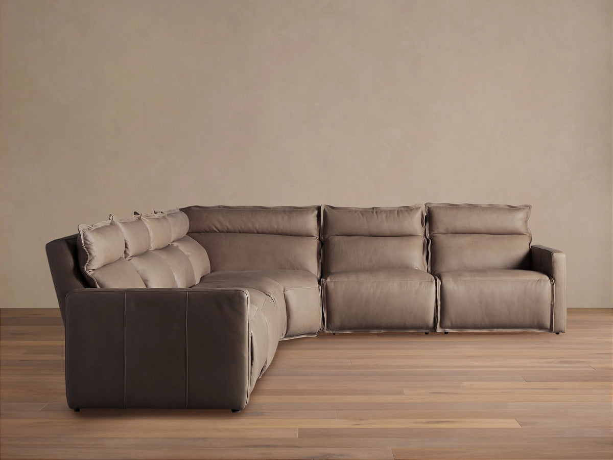 Rowland Leather Six-Piece Motion Sectional
