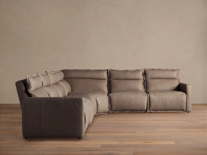 Rowland Leather Six-Piece Motion Sectional