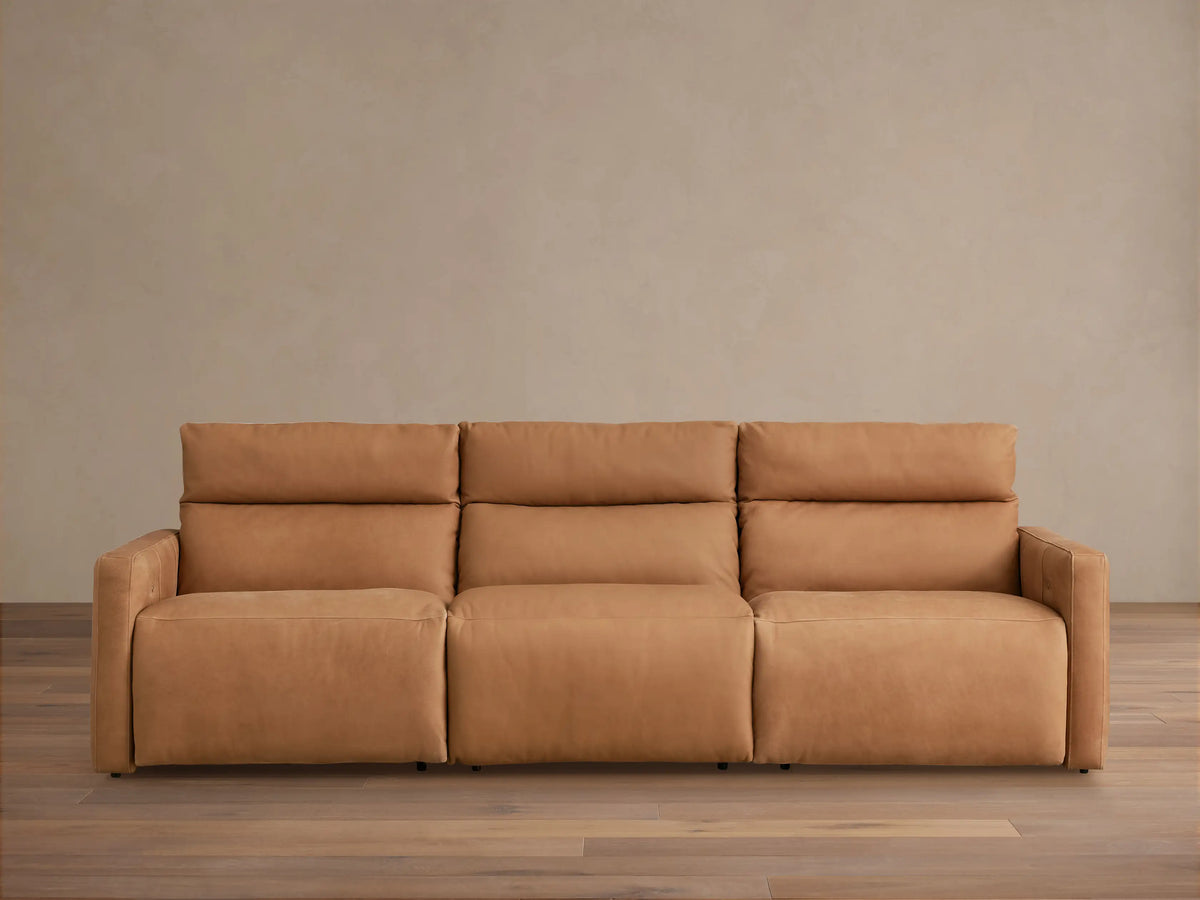 Rowland Tailored Leather Three-Piece Motion Modular Sofa