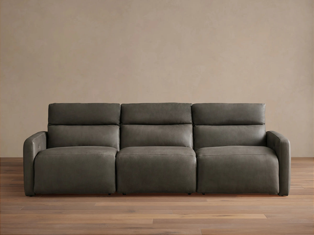 Rowland Tailored Leather Three-Piece Motion Modular Sofa