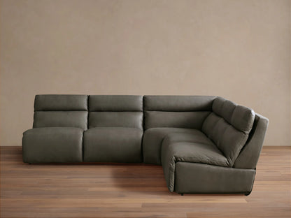 Rowland Tailored Leather Five-Piece Armless Motion Corner Sectional