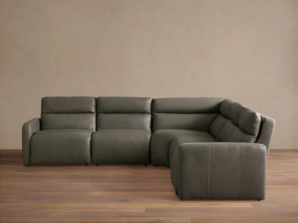 Rowland Tailored Leather Five-Piece Motion Corner Sectional