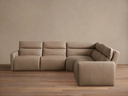 Rowland Tailored Leather Five-Piece Motion Corner Sectional