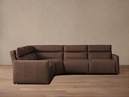 Rowland Tailored Leather Five-Piece Motion Corner Sectional