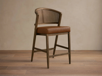 Aimee Cane Back Armless Counter Stool in Mocha and Oxnard Camel (4 of 4)