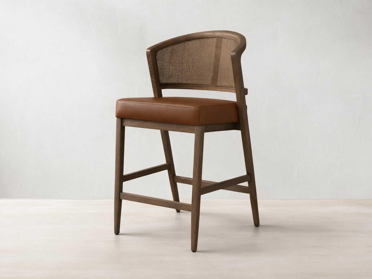 Aimee Cane Back Armless Counter Stool in Mocha and Oxnard Camel (4 of 4)