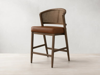 Aimee Cane Back Armless Counter Stool in Mocha and Oxnard Camel (4 of 4)
