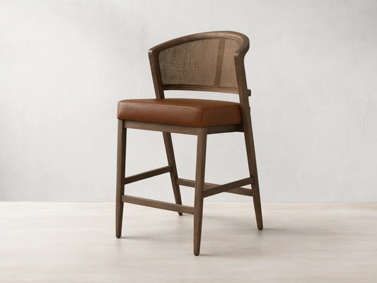 Aimee Cane Back Armless Counter Stool in Mocha and Oxnard Camel (4 of 4)