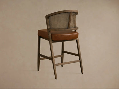 Aimee Cane Back Armless Counter Stool in Mocha and Oxnard Camel (2 of 4)