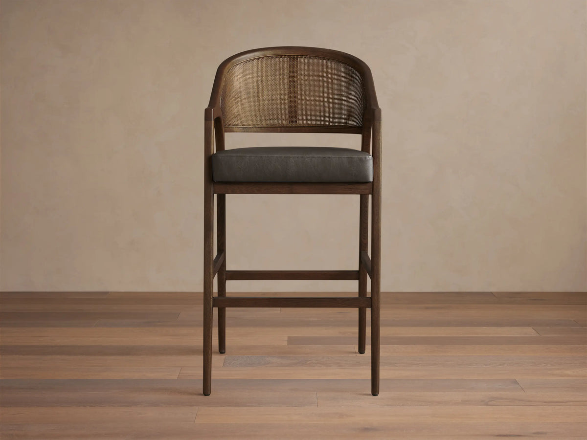 Aimee Cane Back Arm Barstool in Mocha and Oxnard Chocolate (4 of 4)