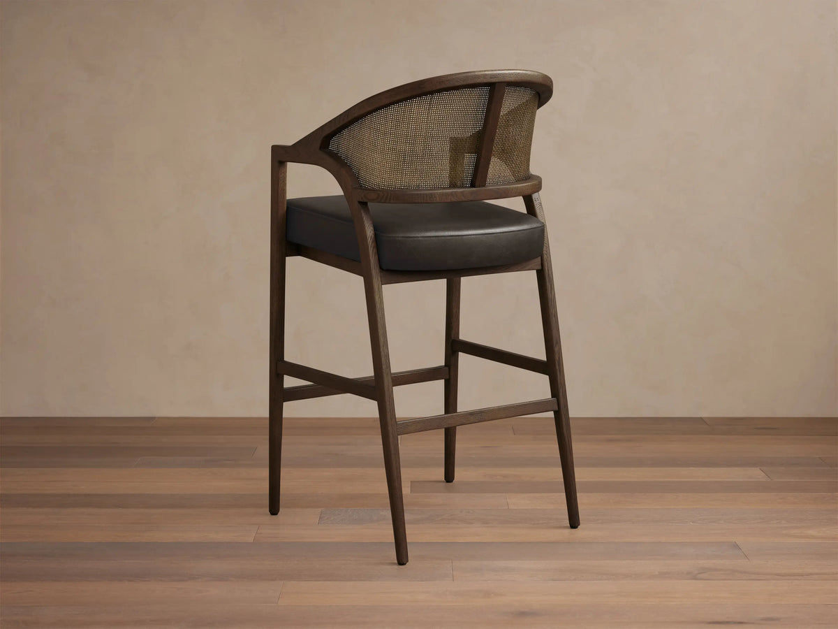 Aimee Cane Back Arm Barstool in Mocha and Oxnard Chocolate (2 of 4)