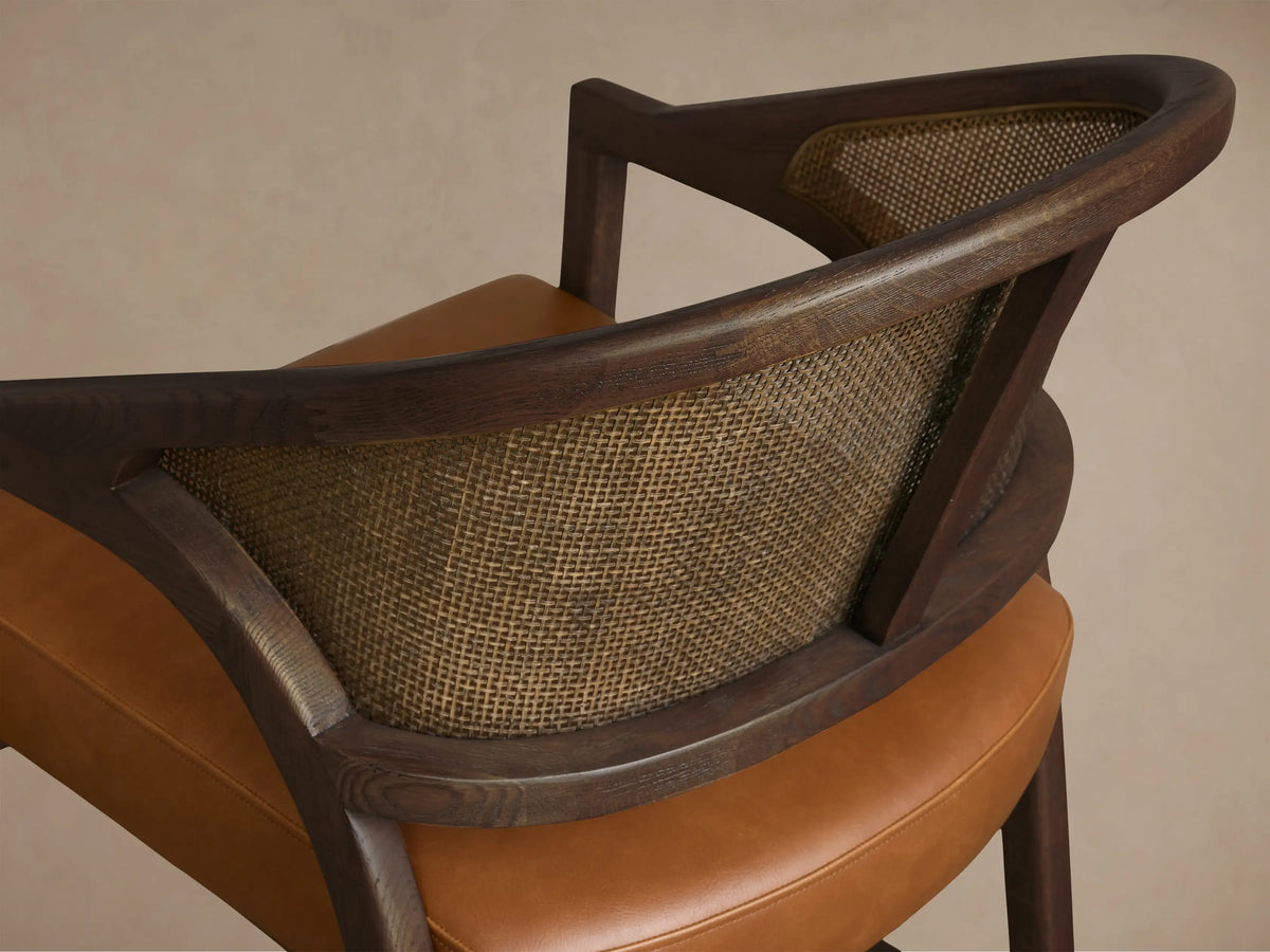 Aimee Cane Back Arm Barstool in Mocha and Oxnard Camel (3 of 4)