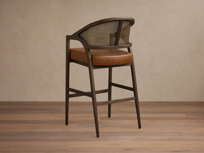 Aimee Cane Back Arm Barstool in Mocha and Oxnard Camel (2 of 4)