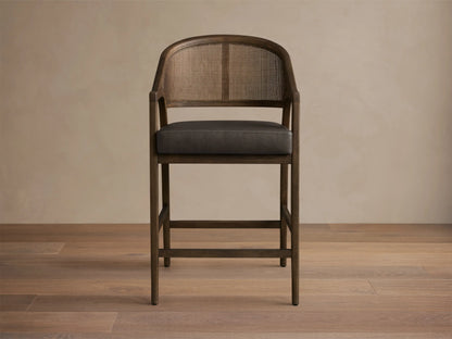 Aimee Cane Back Arm Counter Stool in Mocha and Oxnard Chocolate (4 of 4)