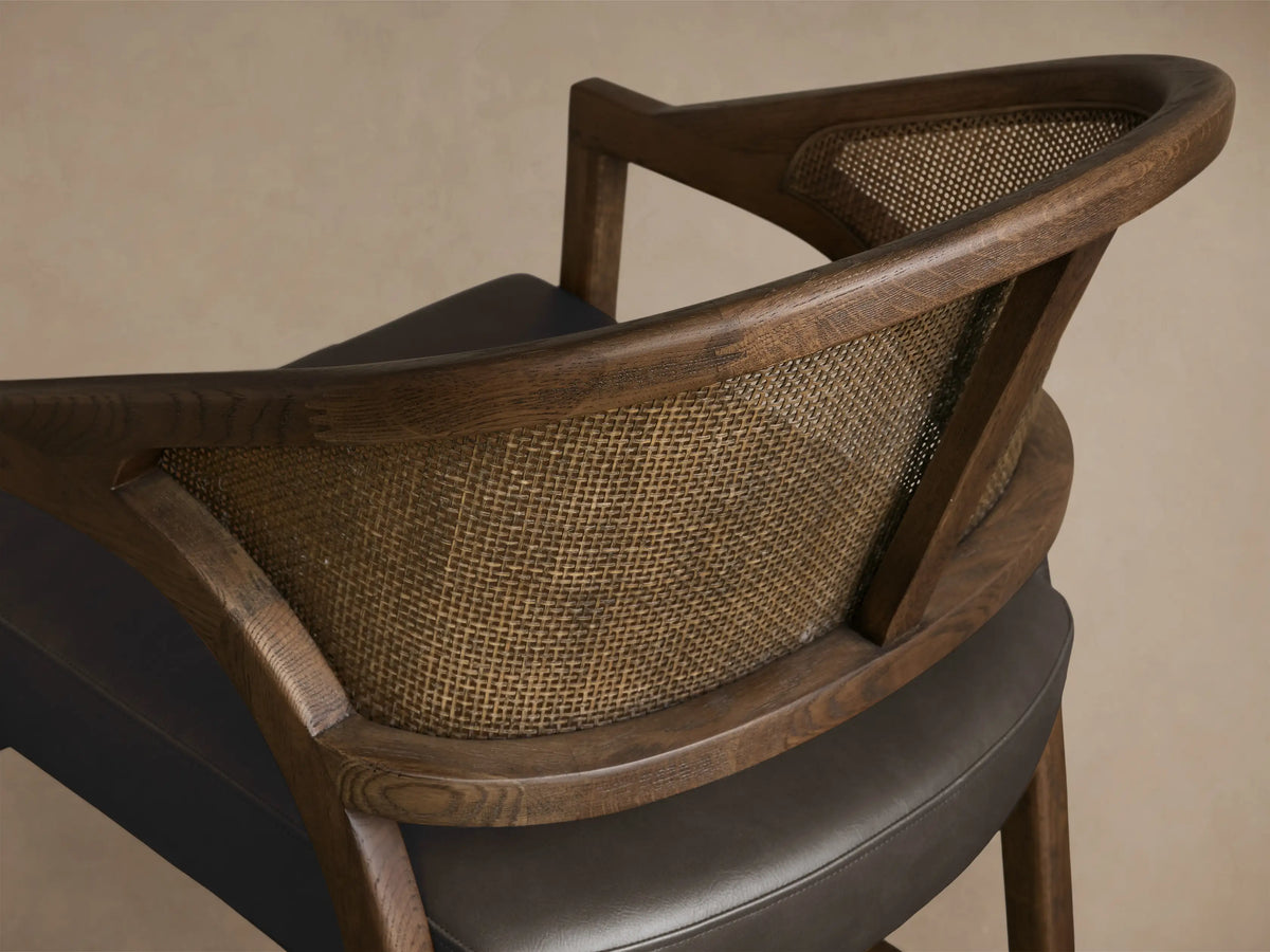 Aimee Cane Back Arm Counter Stool in Mocha and Oxnard Chocolate (3 of 4)
