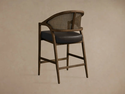 Aimee Cane Back Arm Counter Stool in Mocha and Oxnard Chocolate (2 of 4)
