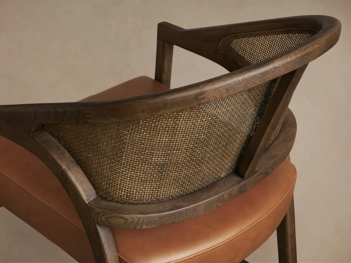 Aimee Cane Back Arm Counter Stool in Mocha and Oxnard Camel (3 of 4)