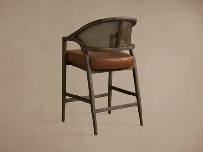 Aimee Cane Back Arm Counter Stool in Mocha and Oxnard Camel (2 of 4)