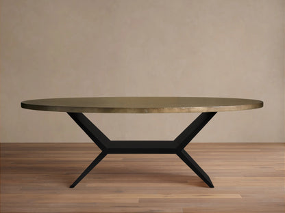 Recycled Metal Dining Table with Vertex Base