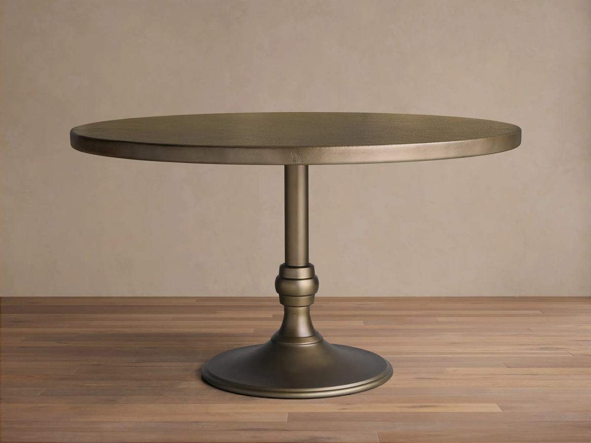 Recycled Metal Dining Table with Wade Base