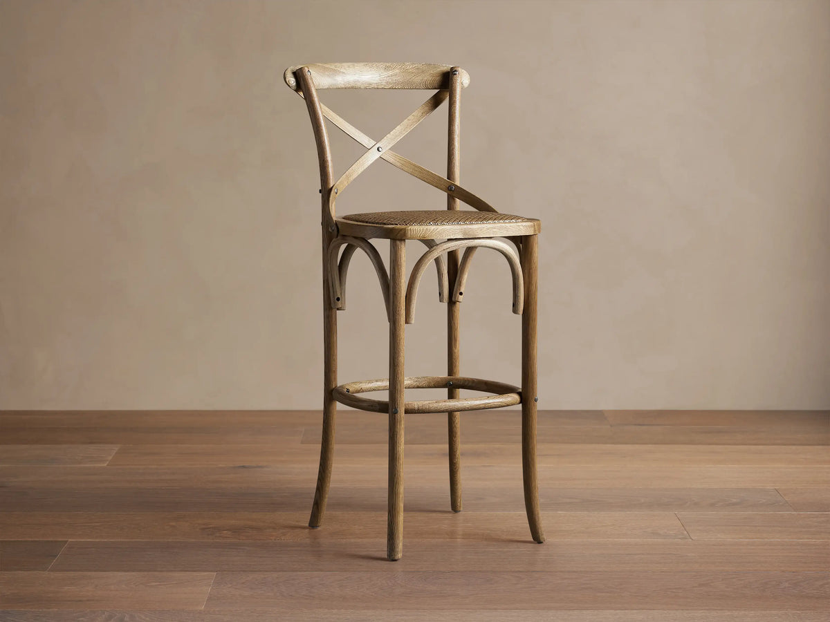 Cadence Stool with Rattan Seat