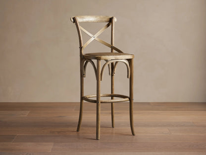 Cadence Stool with Rattan Seat