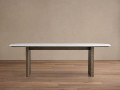Saint Germain Stone Top Dining Table with Wood Clement Base