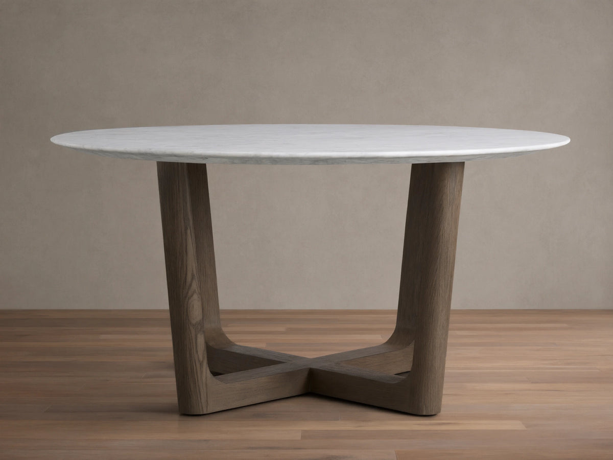Saint Germain Round Stone Dining Table with Rennes Base