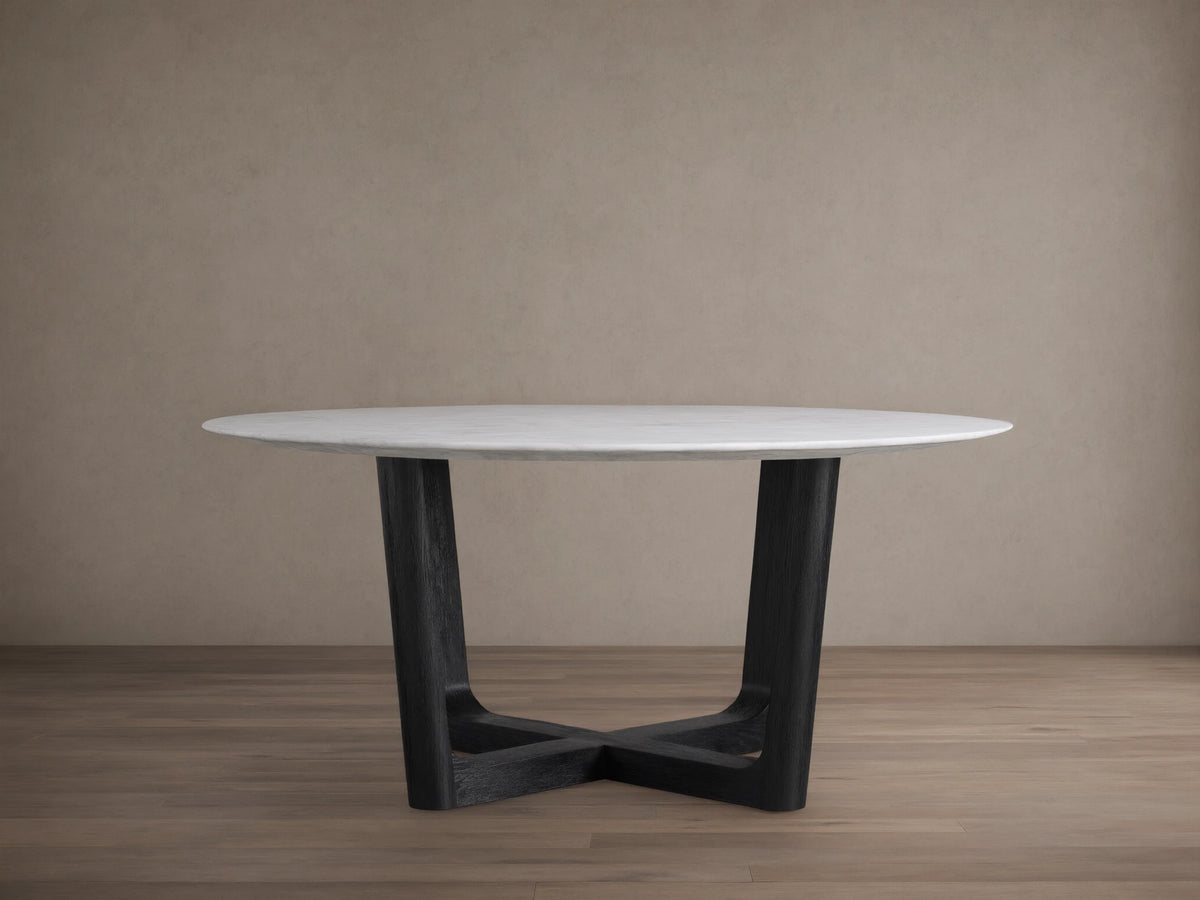 Saint Germain Round Stone Dining Table with Rennes Base
