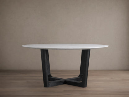 Saint Germain Round Stone Dining Table with Rennes Base