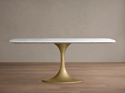 Saint Germain Stone Dining Table with Launette Base