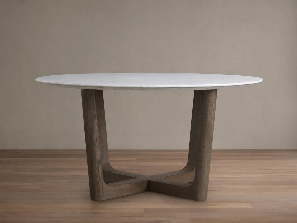 Saint Germain Round Stone Dining Table with Rennes Base