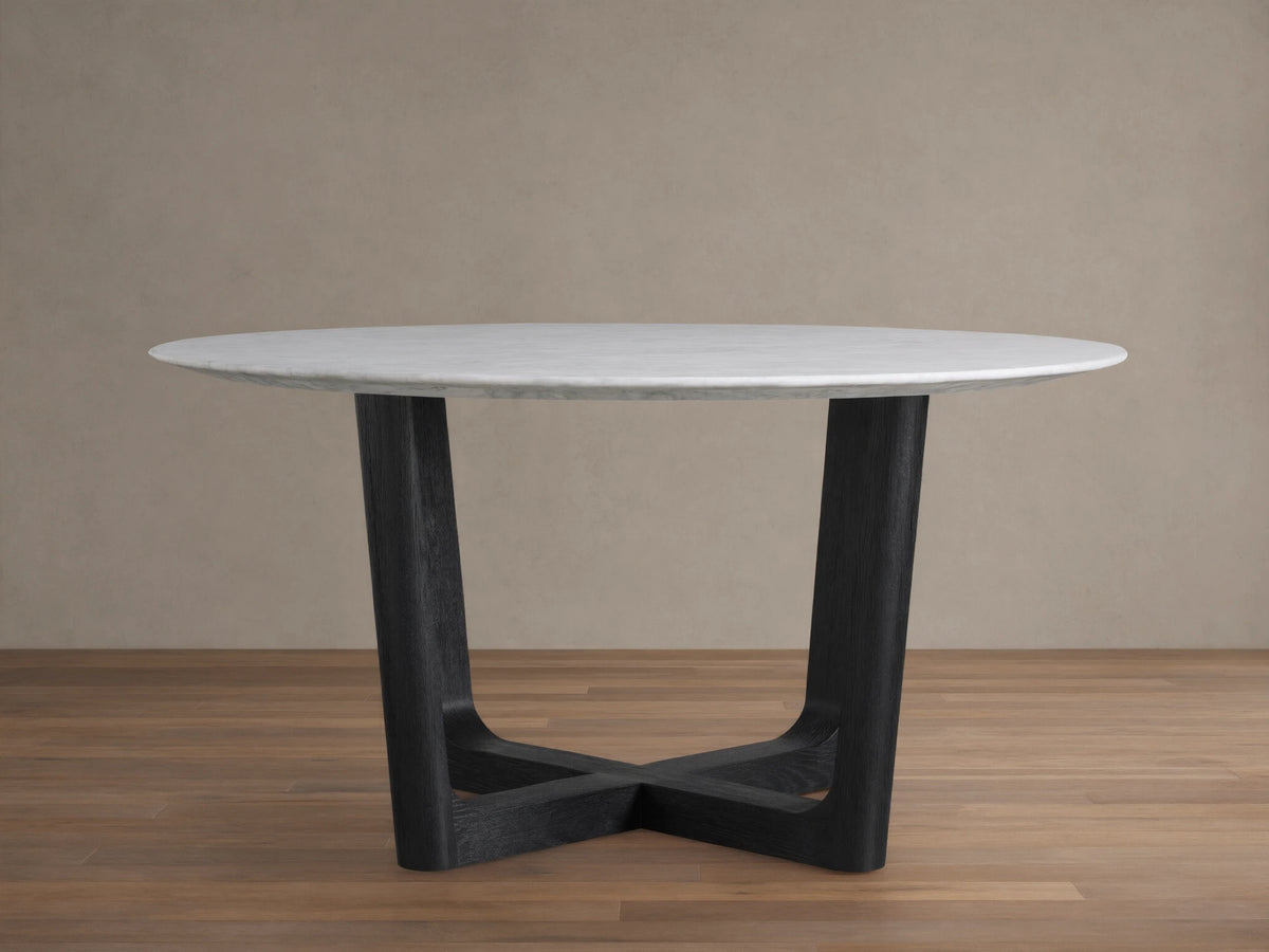 Saint Germain Round Stone Dining Table with Rennes Base
