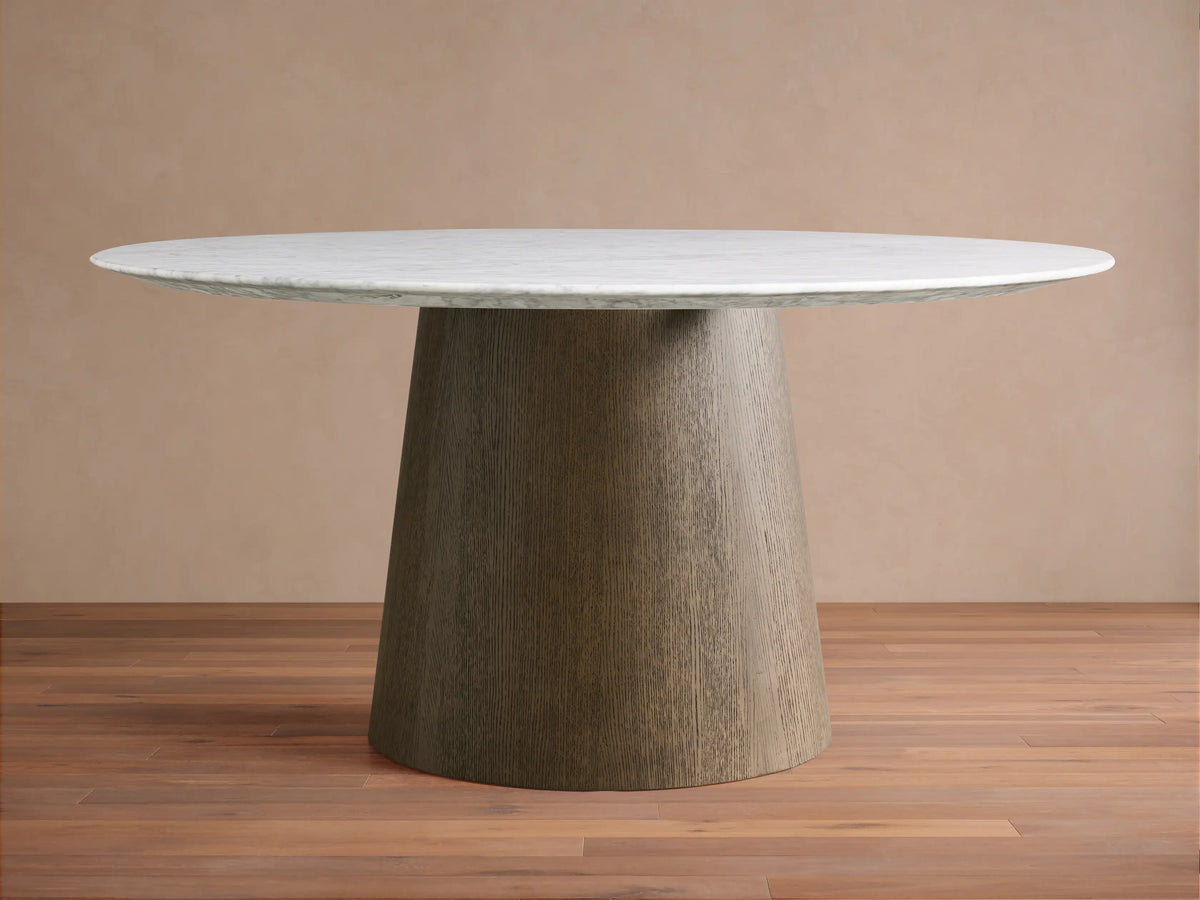 Saint Germain Round Stone Dining Table with Toulouse Base