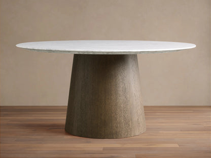 Saint Germain Round Stone Dining Table with Toulouse Base