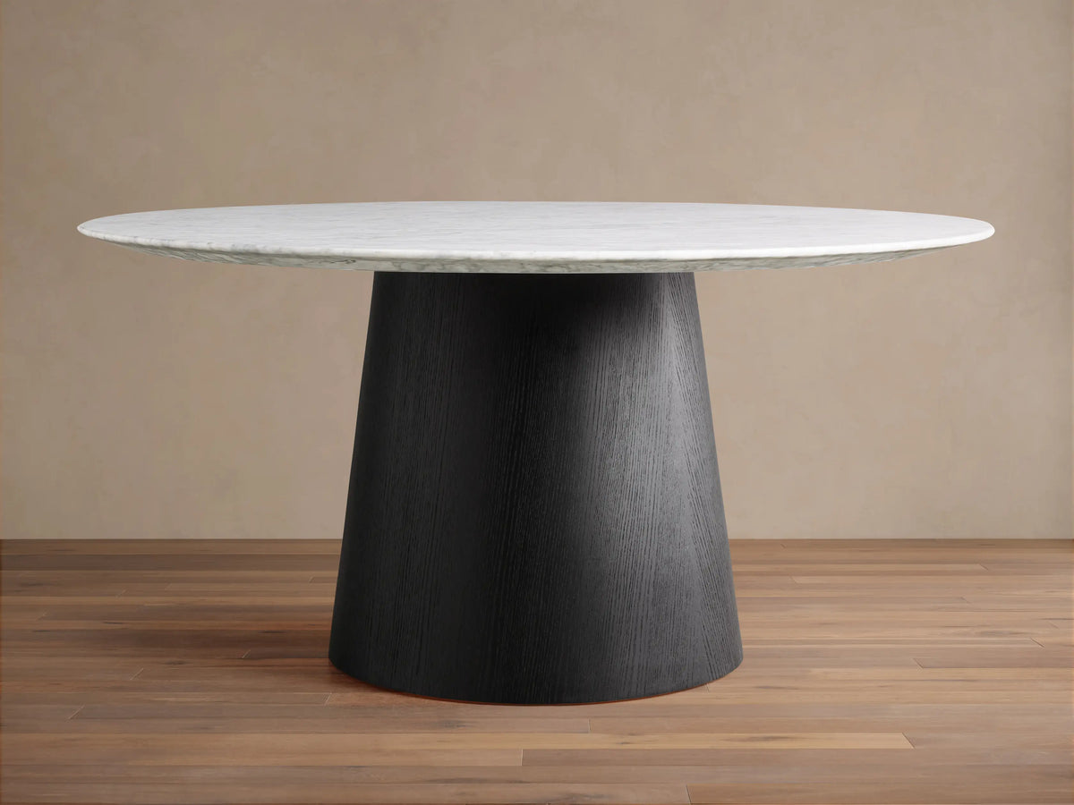 Saint Germain Round Stone Dining Table with Toulouse Base