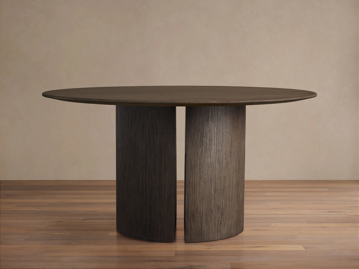 Saint Germain Round Wood Dining Table with Dauphine Base