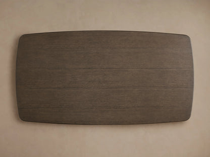 Rectangular Saint Germain dining table top in solid oak with an Ebony finish, featuring a smooth texture, viewed from above.