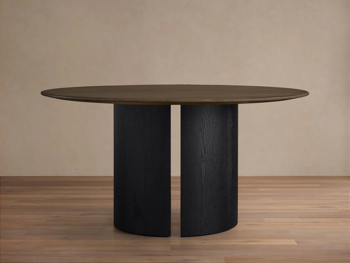 Saint Germain Round Wood Dining Table with Dauphine Base