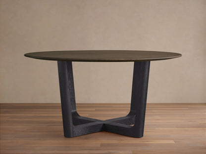 Saint Germain Round Wood Dining Table with Rennes Base