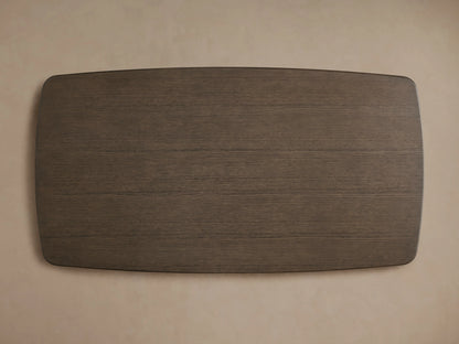 Rectangular Saint Germain wood dining table in chestnut finish, showcasing smooth solid oak surface with visible grain lines.