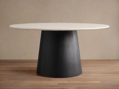 Saint Germain Round Stone Dining Table with Toulouse Base