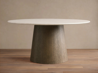 Saint Germain Round Stone Dining Table with Toulouse Base