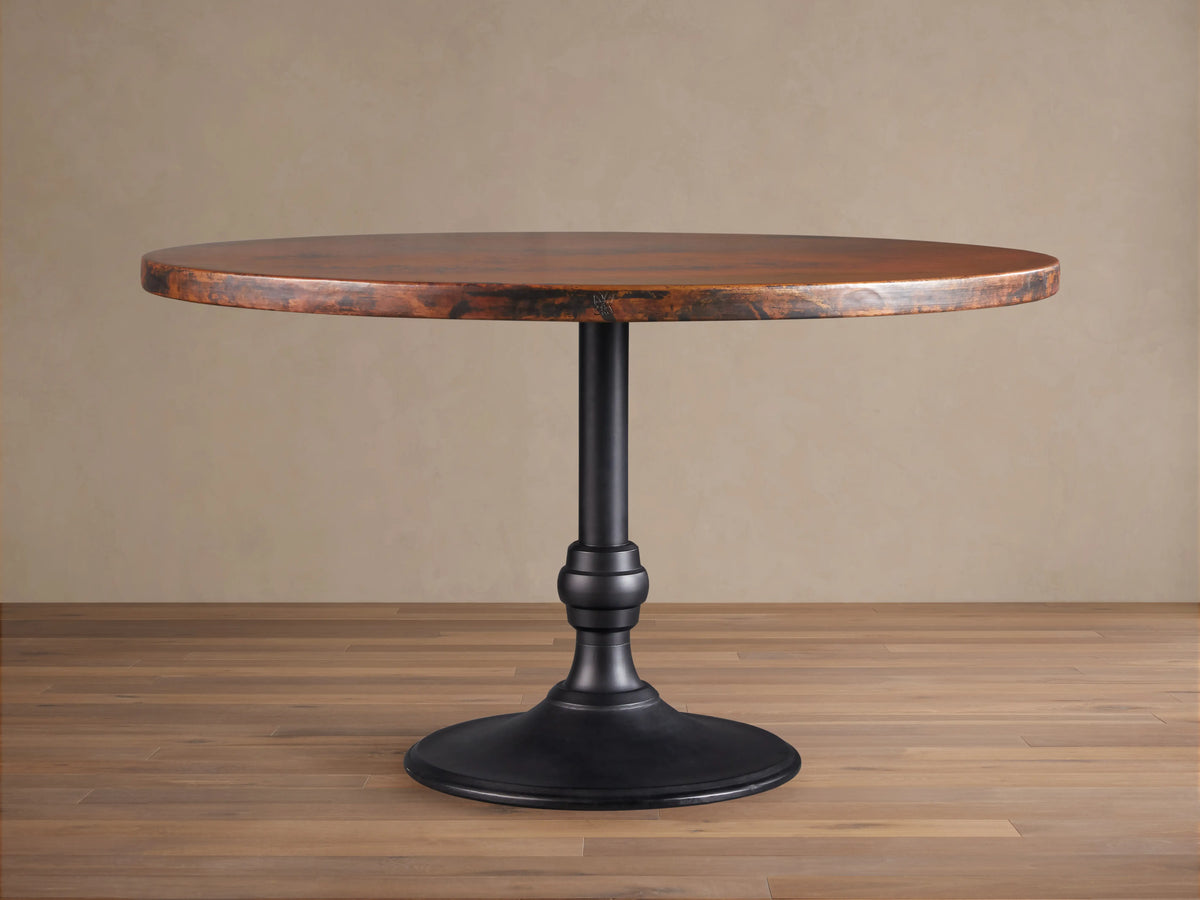Recycled Metal Dining Table with Wade Base