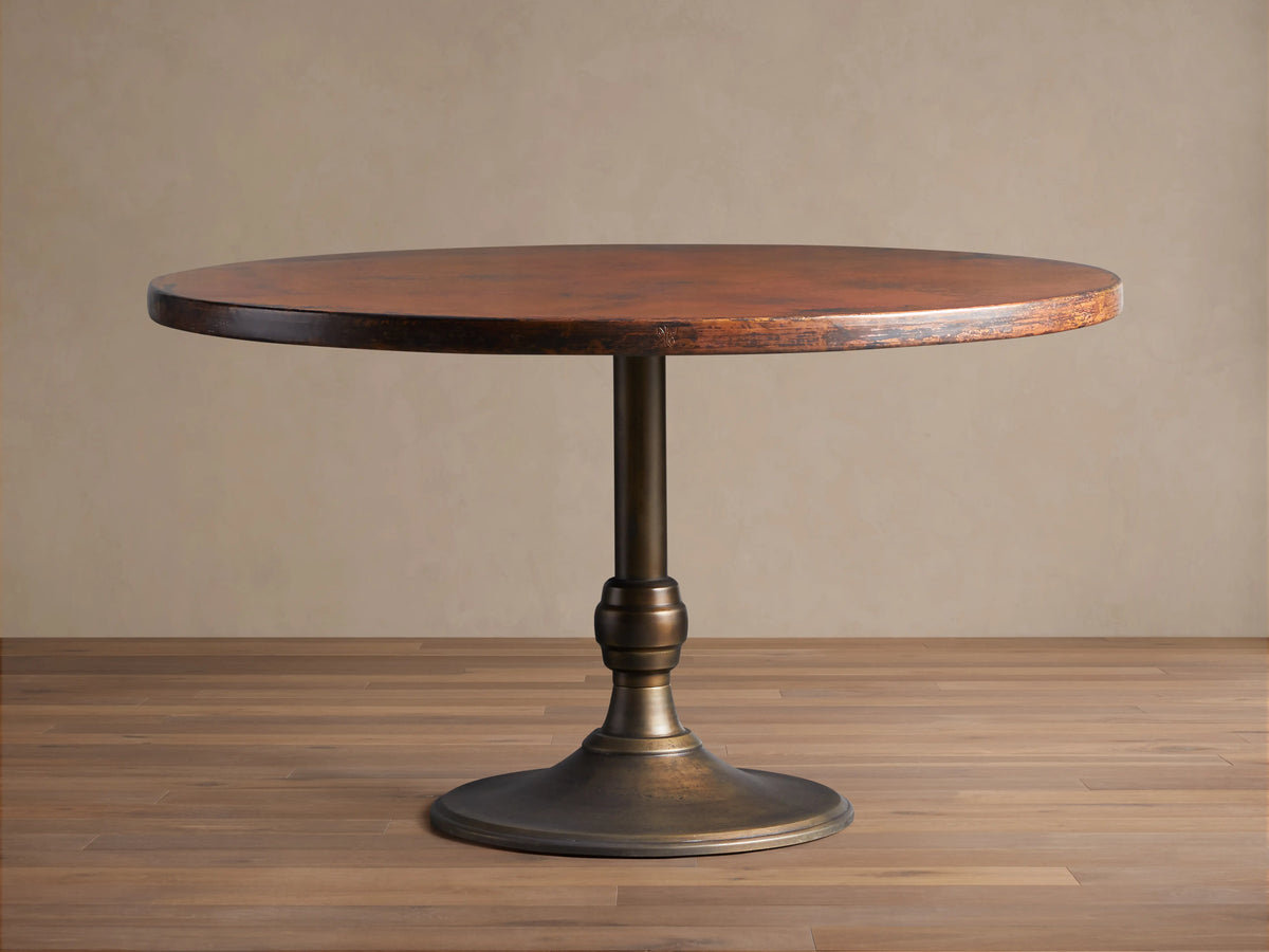 Recycled Metal Dining Table with Wade Base